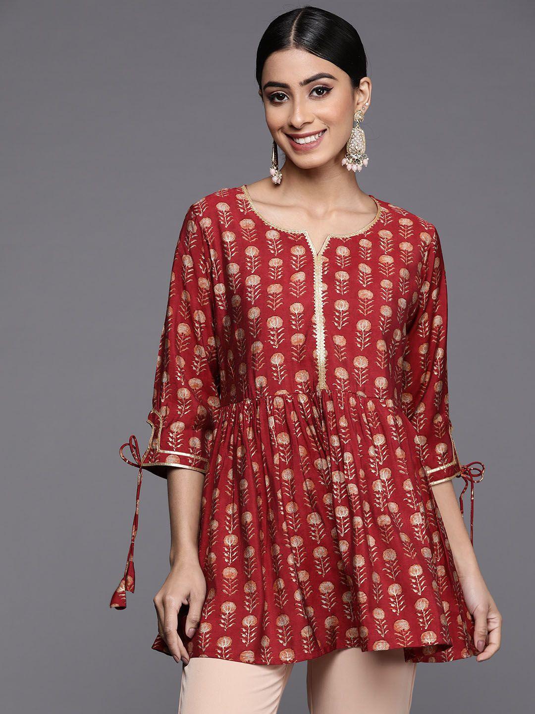 libas floral printed empire kurti