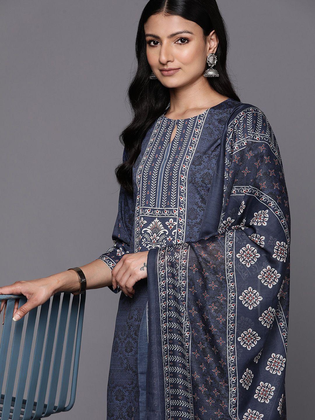 libas floral printed kurta with trousers & with dupatta