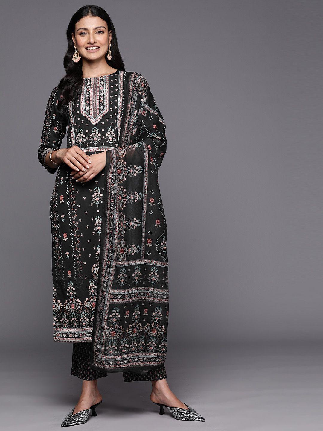 libas floral printed kurta with trousers & with dupatta