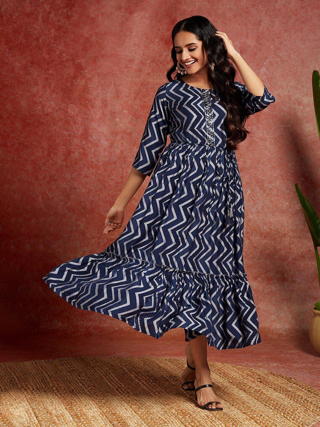 libas print a-line midi dress