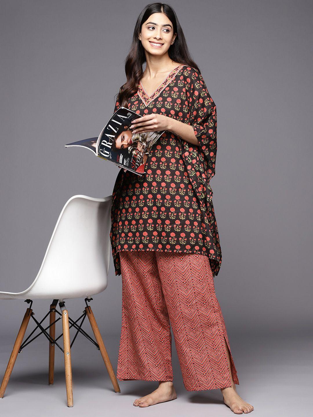 libas printed cotton night suit