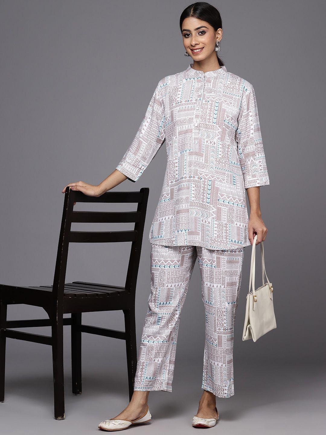 libas printed ethnic tunic with trousers