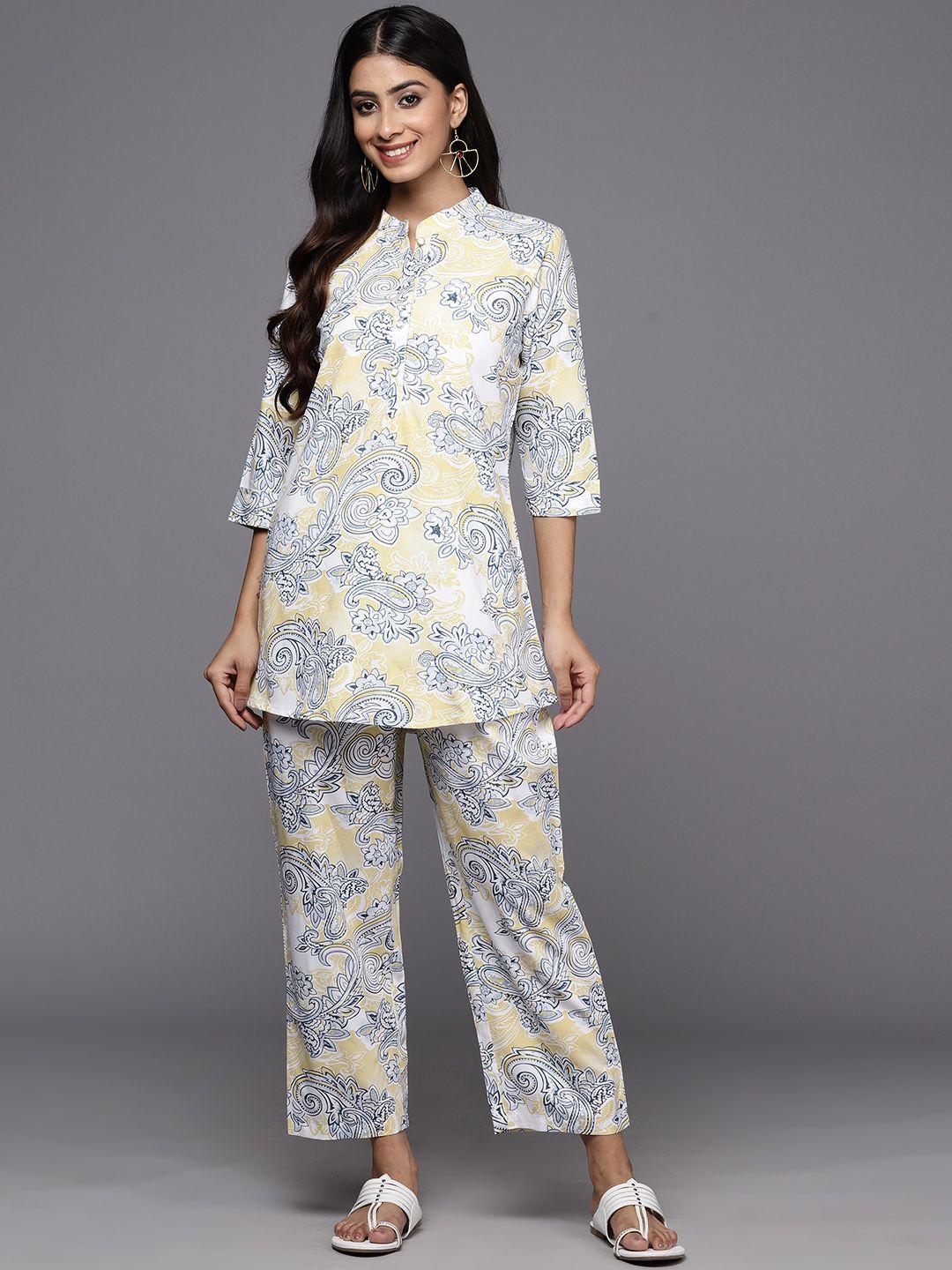 libas printed ethnic tunic with trousers