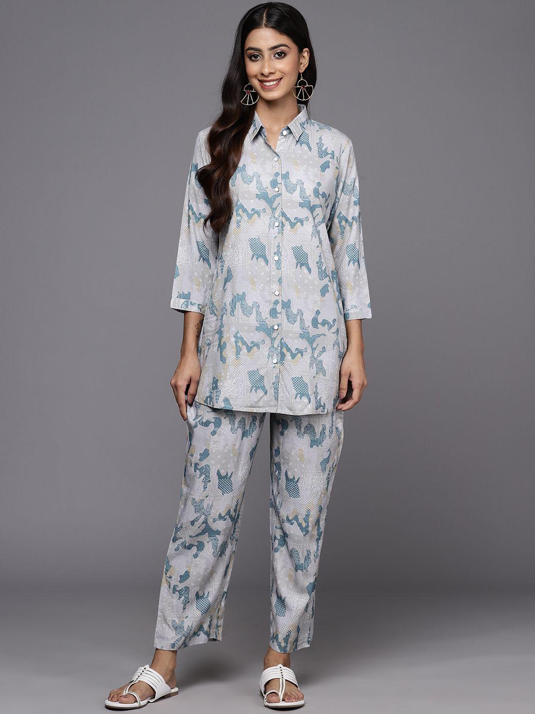 libas printed ethnic tunic with trousers