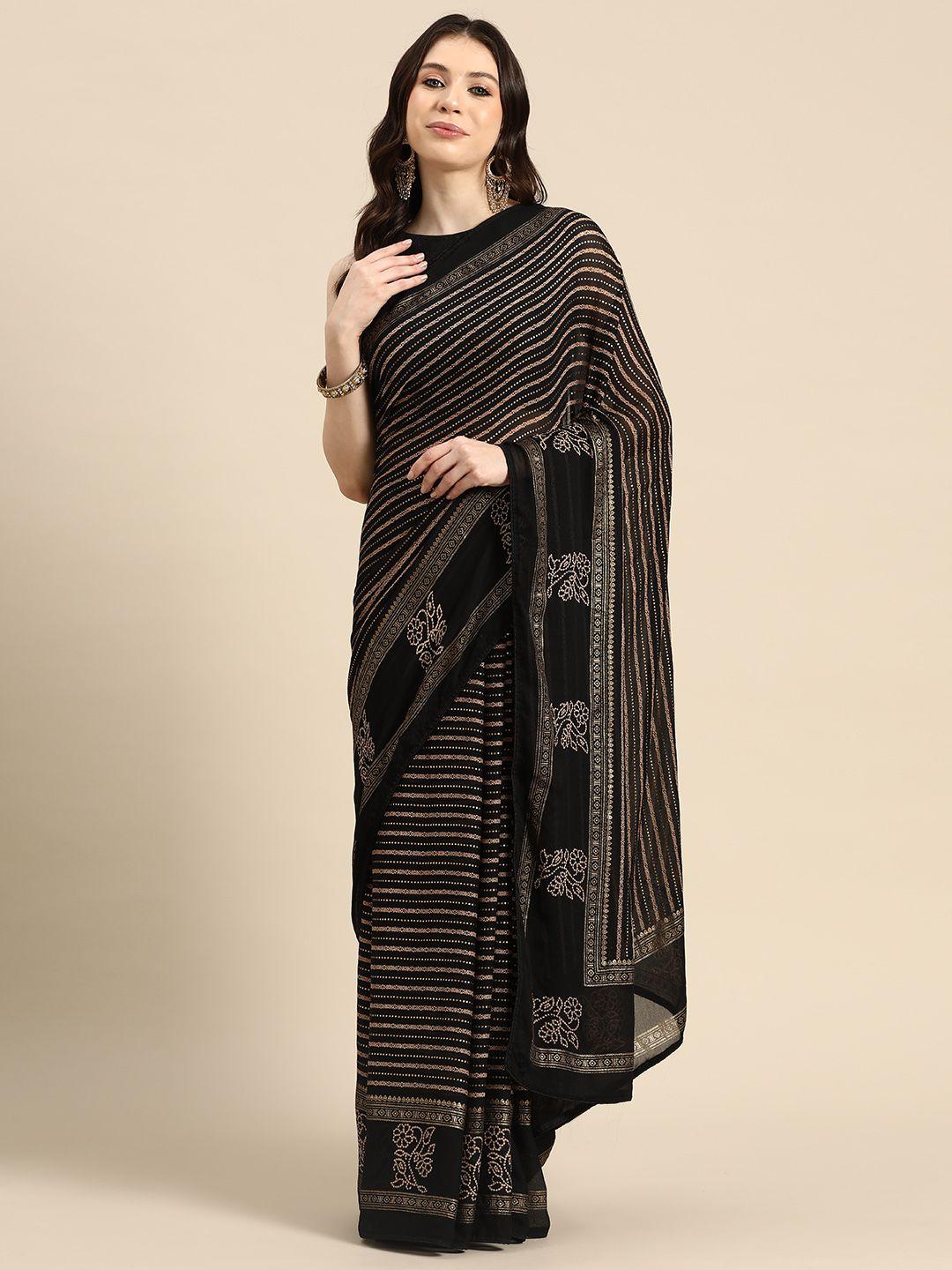 libas striped zari pure georgette saree