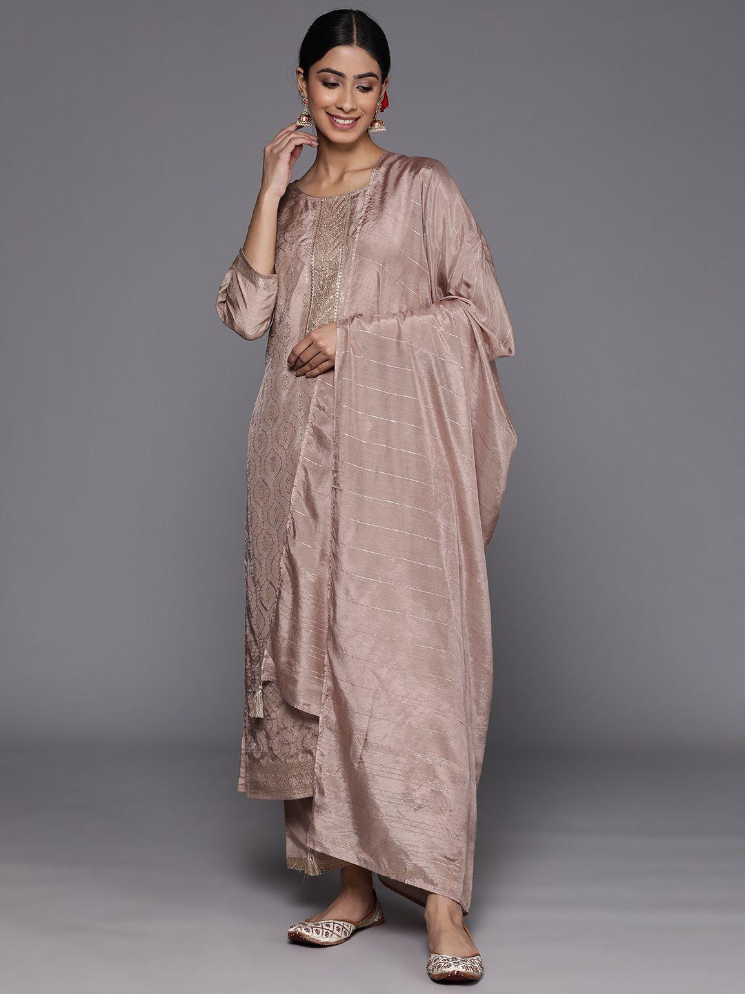 libas women ethnic motifs embroidered sequinned kurta with trousers & with dupatta