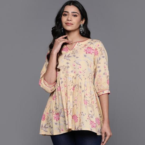 libas women floral printed a-line kurti