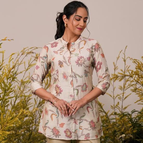 libas women floral printed a-line kurti