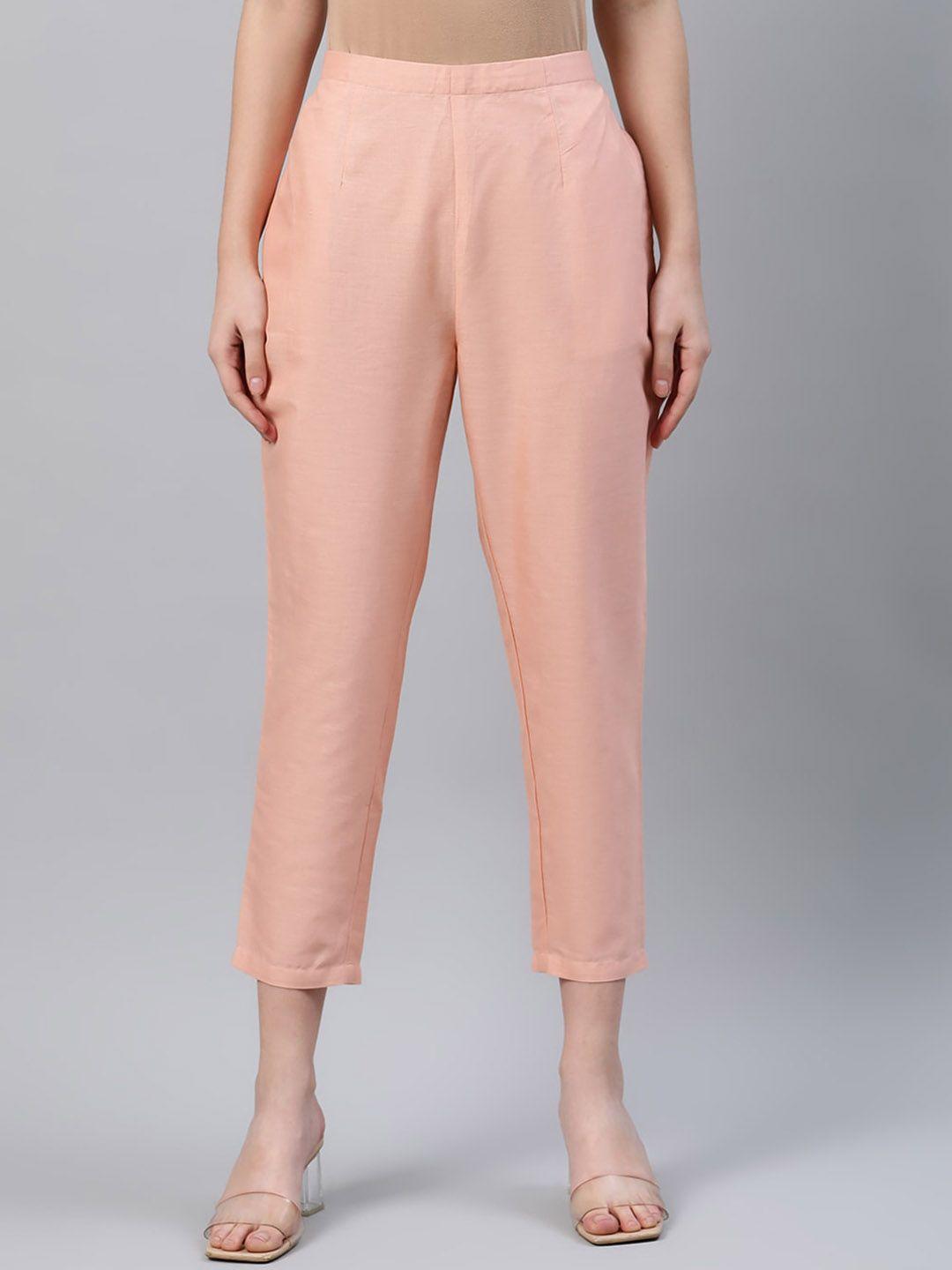 libas women pink ethnic cigarette trousers