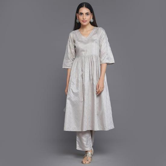 libas women printed a-line kurta set