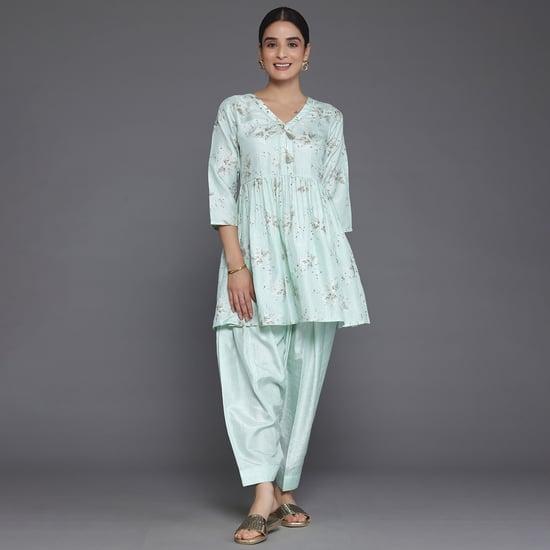 libas women printed a-line kurta set