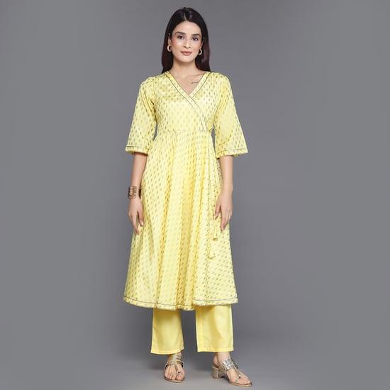 libas women printed anarkali kurta set