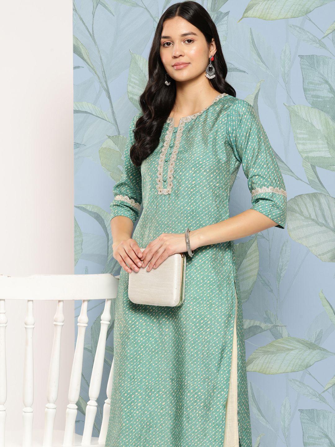 libas women printed bandhani kurta