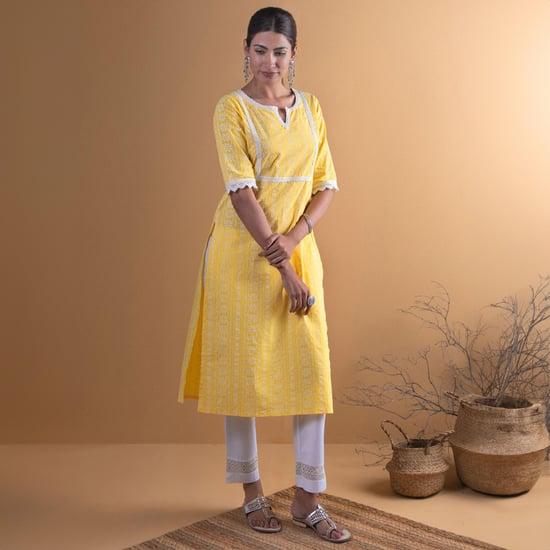 libas women printed cotton straight kurta