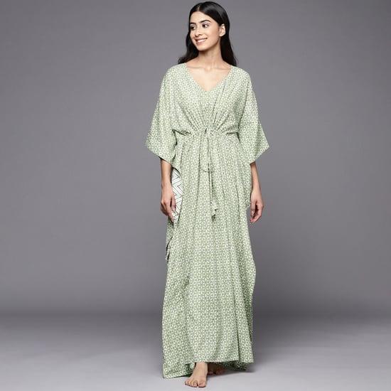 libas women printed kaftan night gown