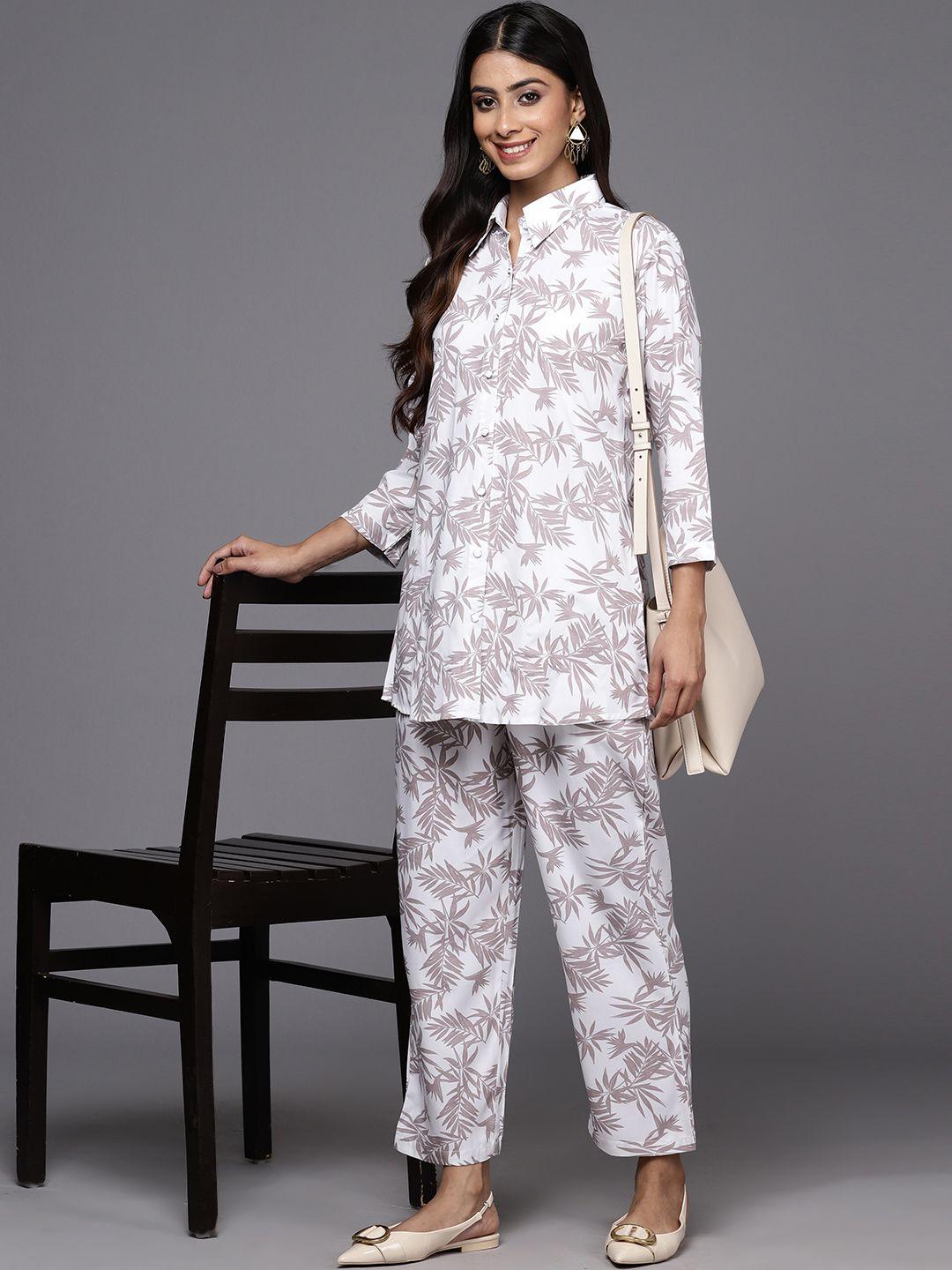 libas women printed shirt with trousers