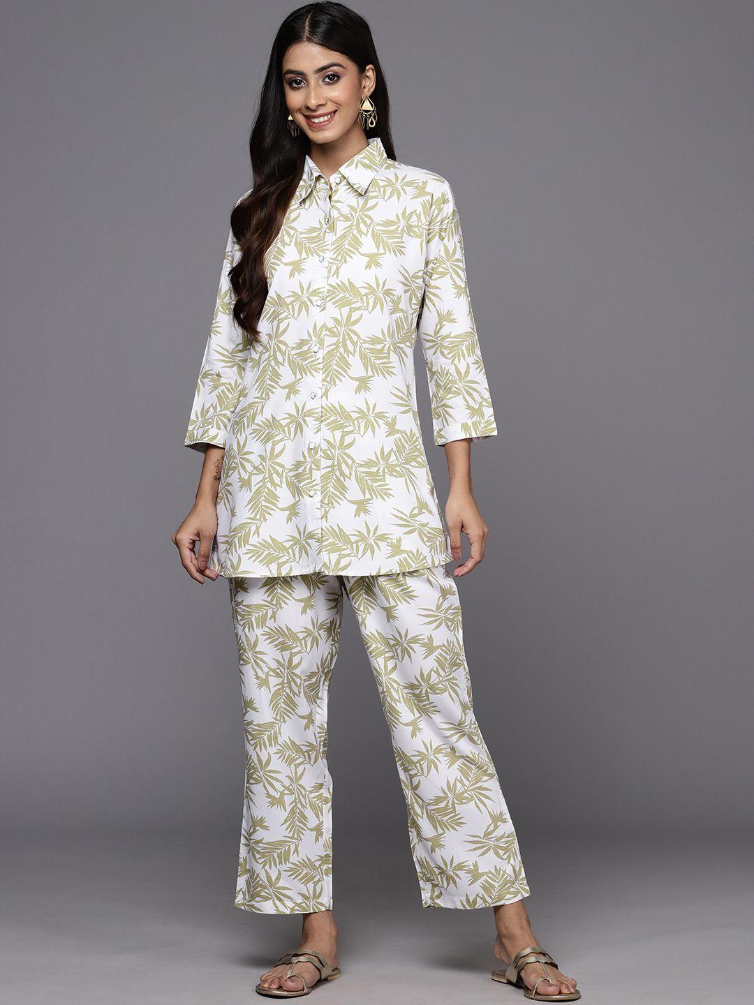 libas women printed shirt with trousers
