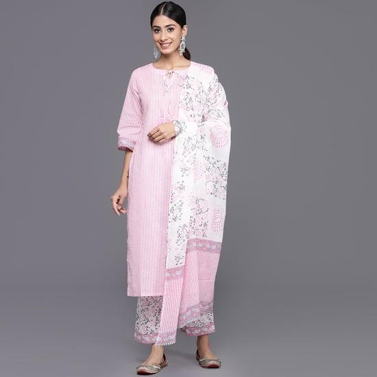 libas women printed straight kurta set