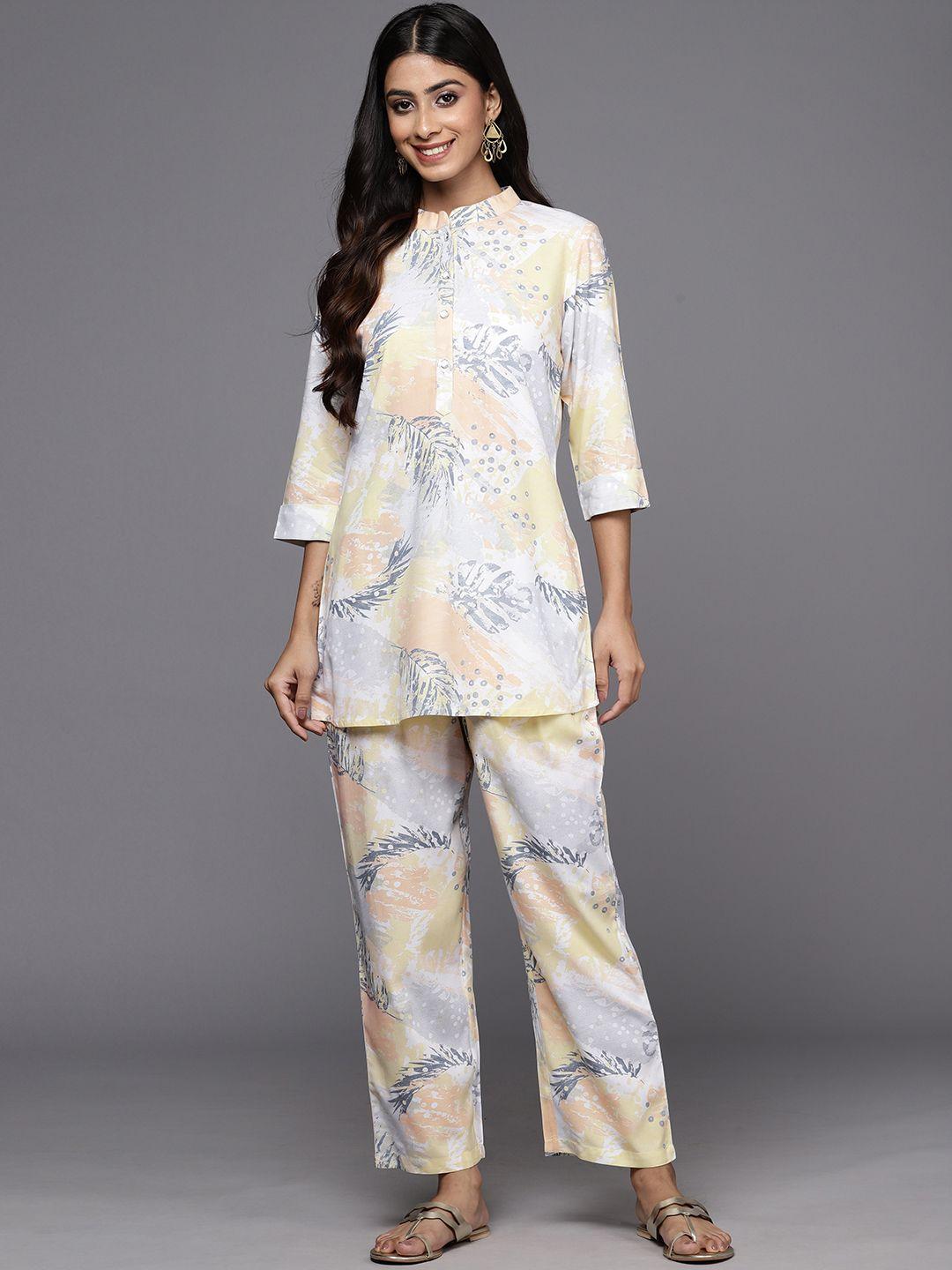 libas women printed tunic with trousers