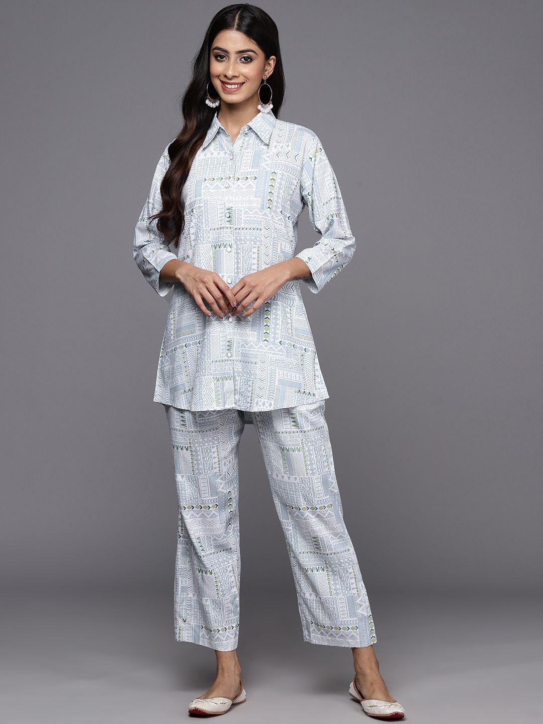libas women printed tunic with trousers
