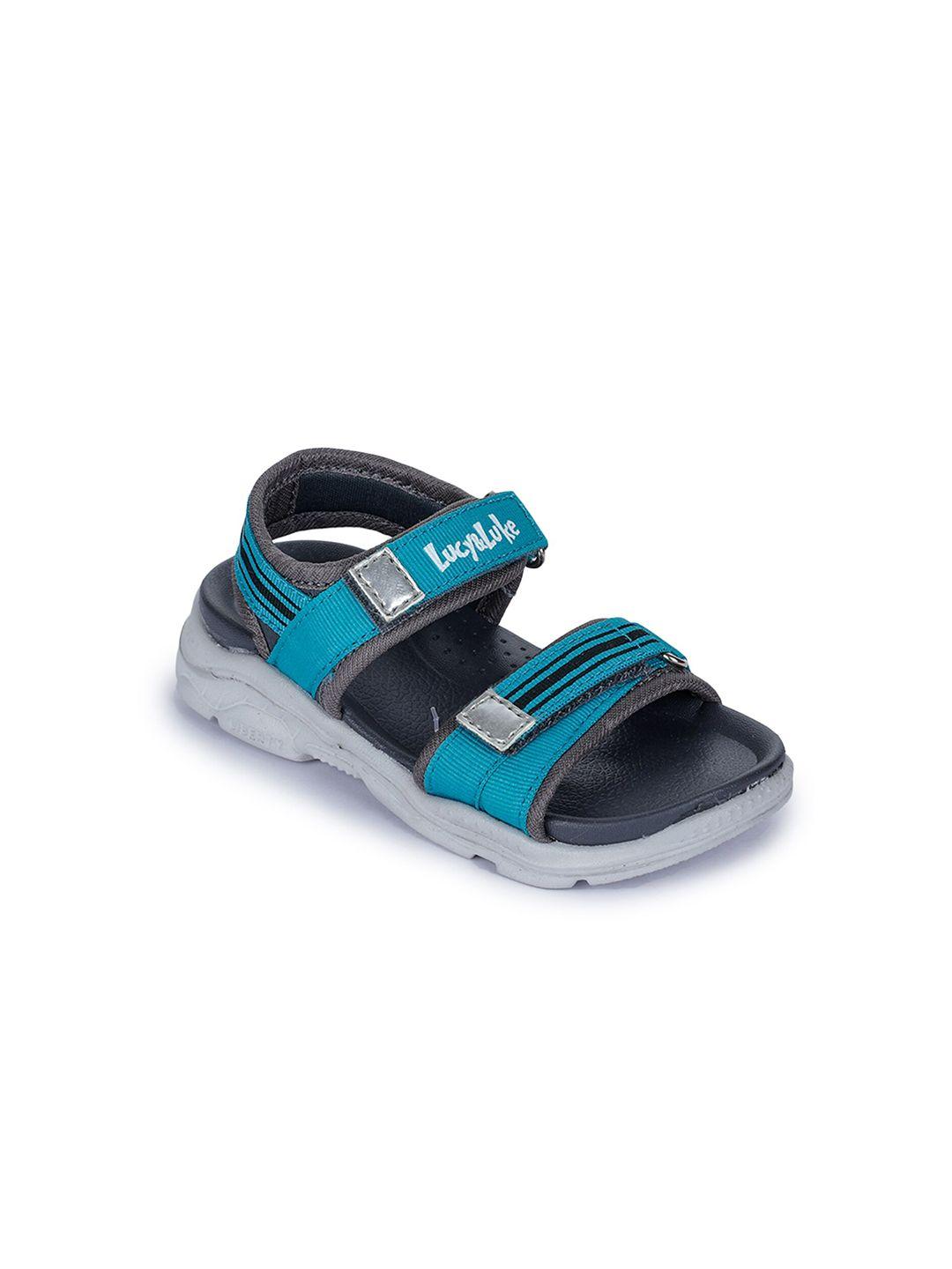liberty kids turquoise blue & grey sports sandals