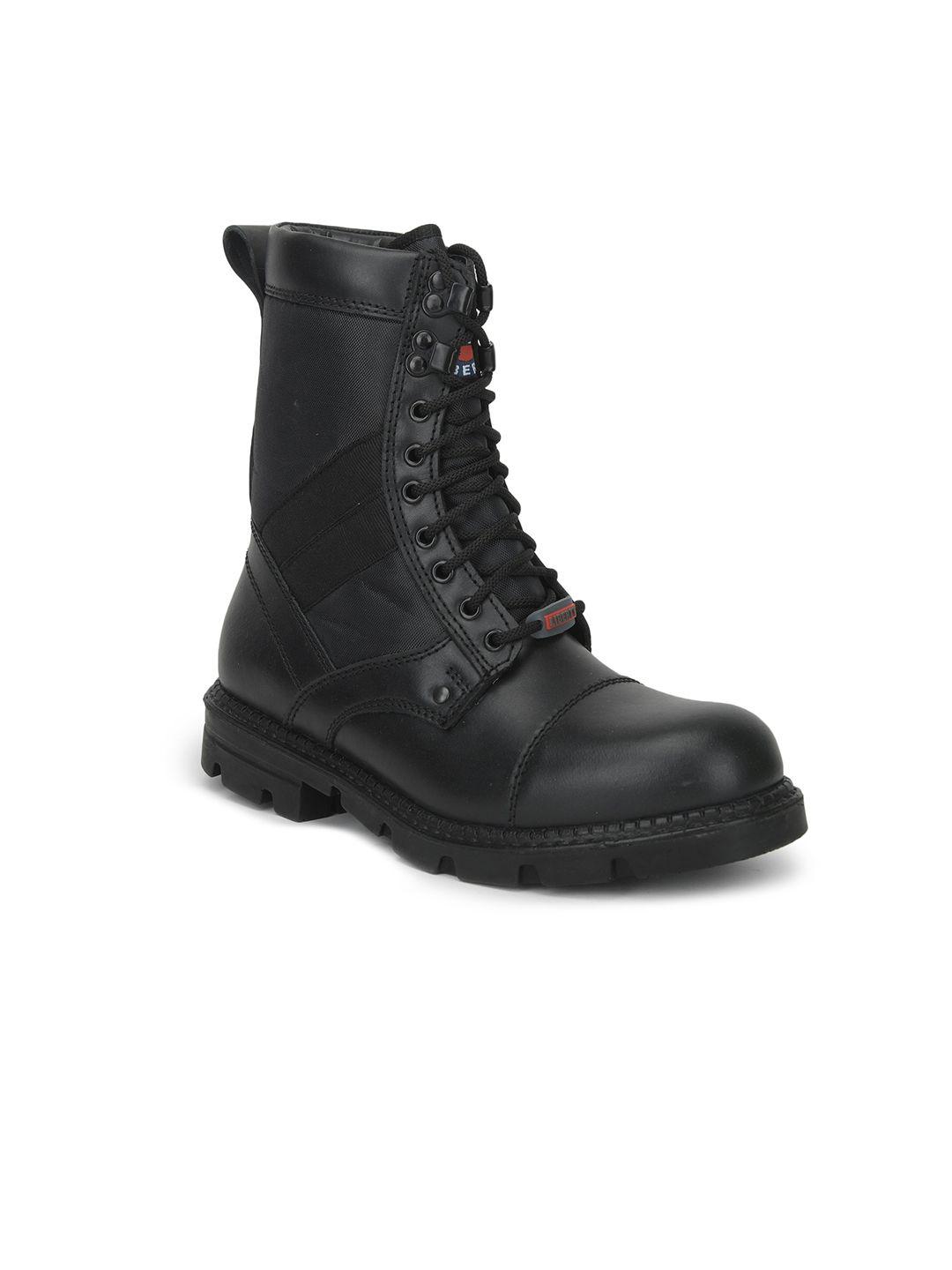 liberty men black mid-top leather flat boots