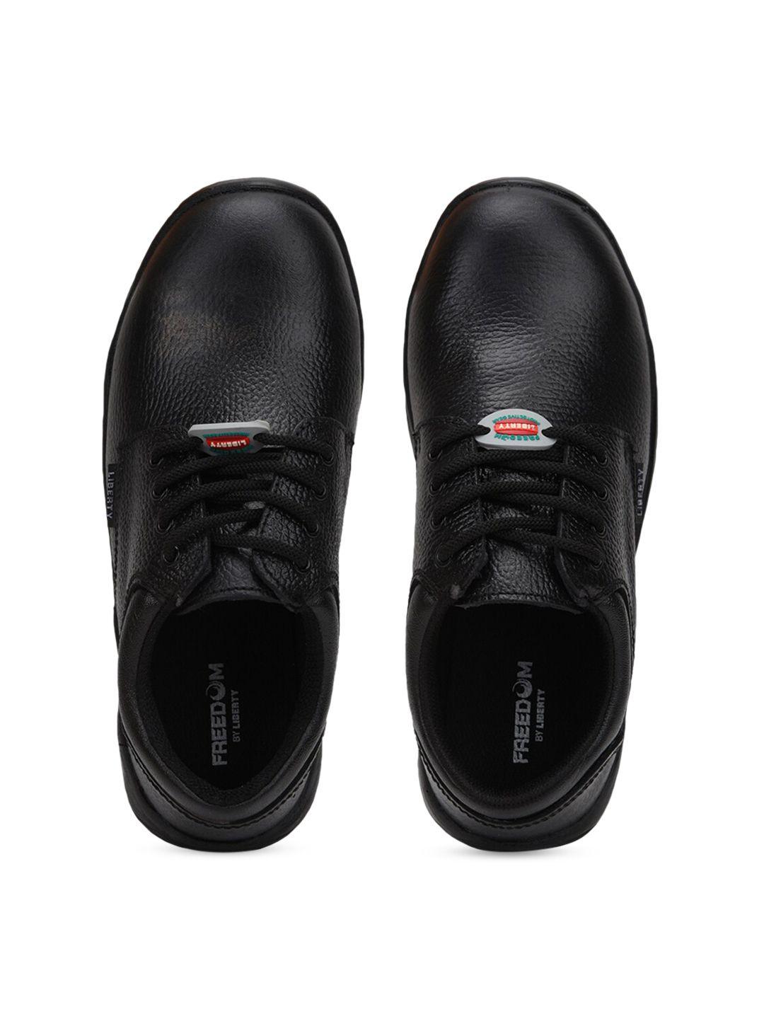 liberty men black textured leather shoes