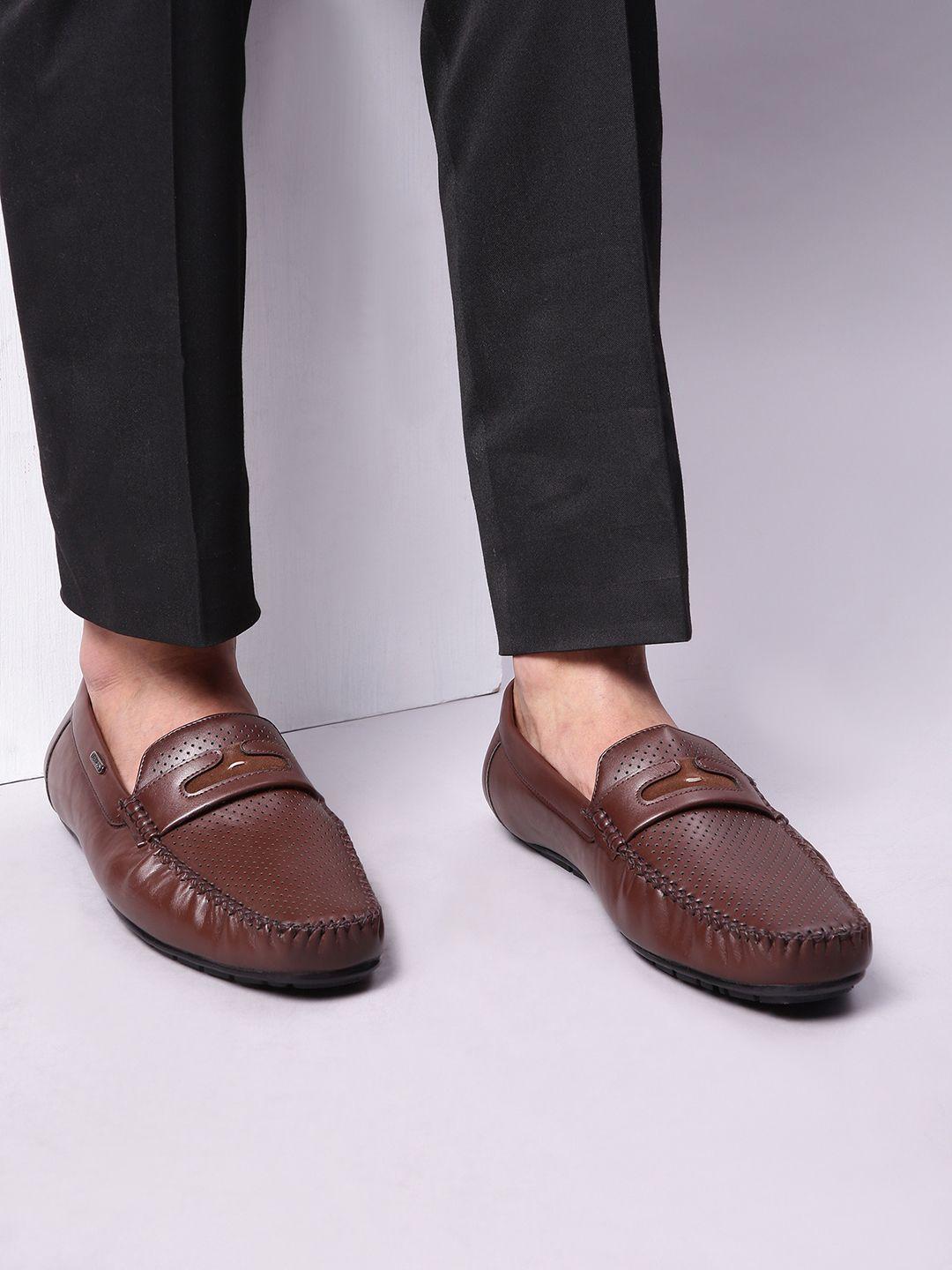 liberty men brown perforations pu loafers