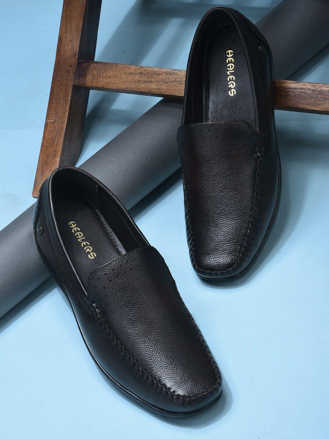 liberty men textured perforated leather loafers