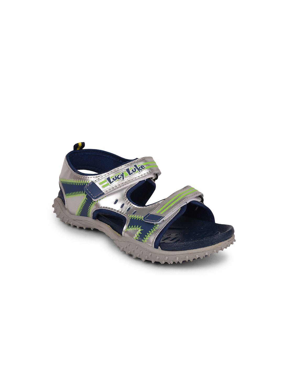 liberty unisex kids blue & silver-toned comfort sandals