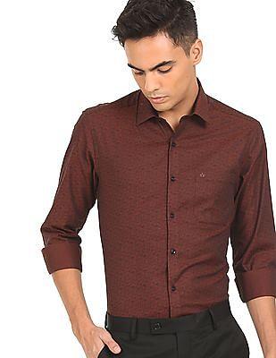 liberty classic regular fit printed formal shirt