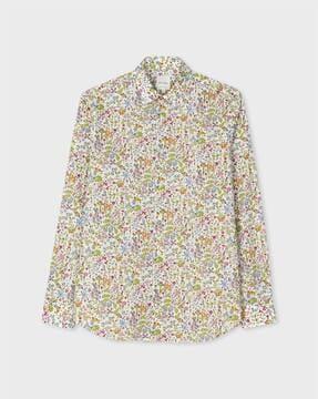 liberty floral organic cotton regular fit shirt