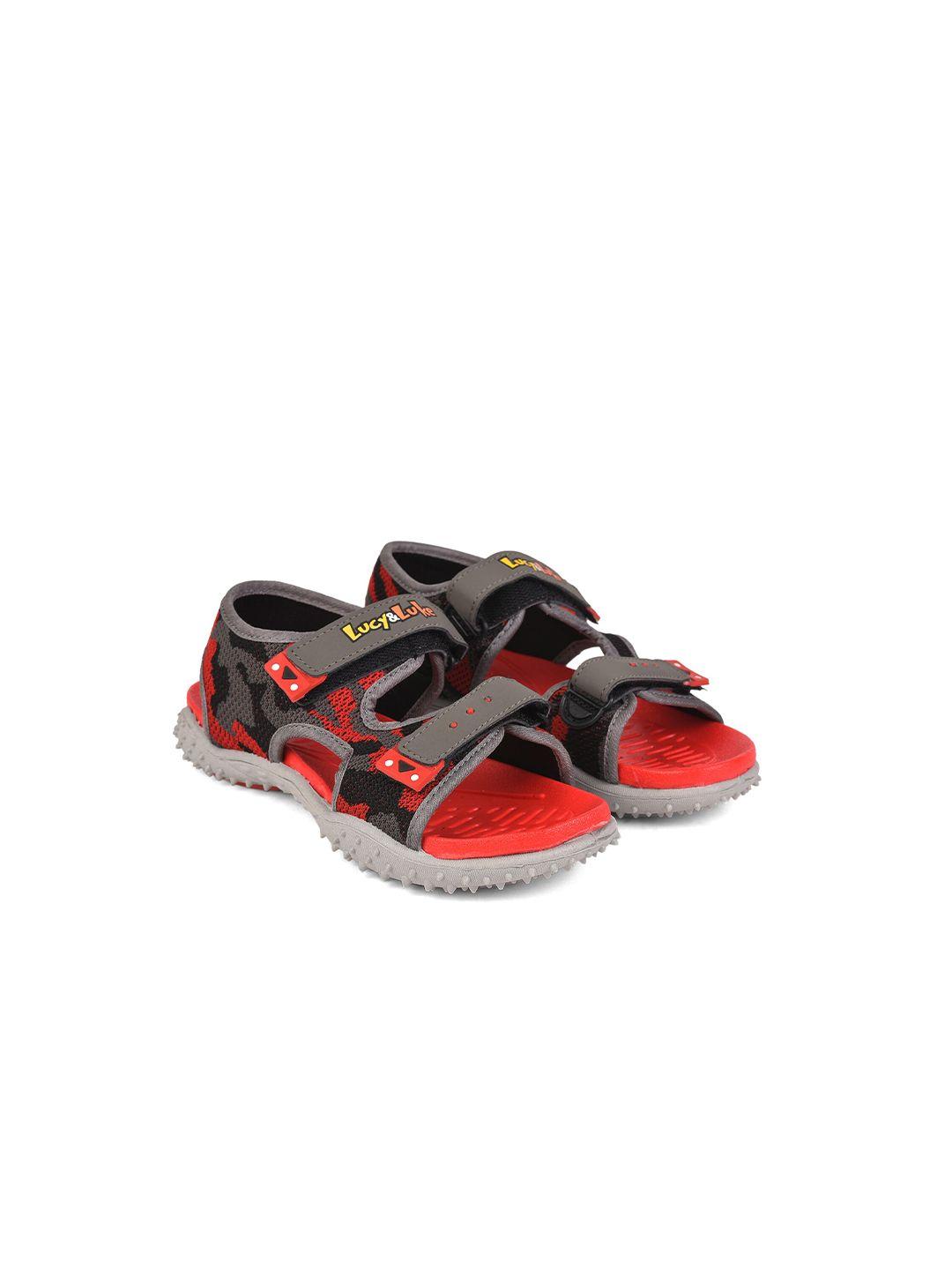 liberty kids red & grey comfort sandals