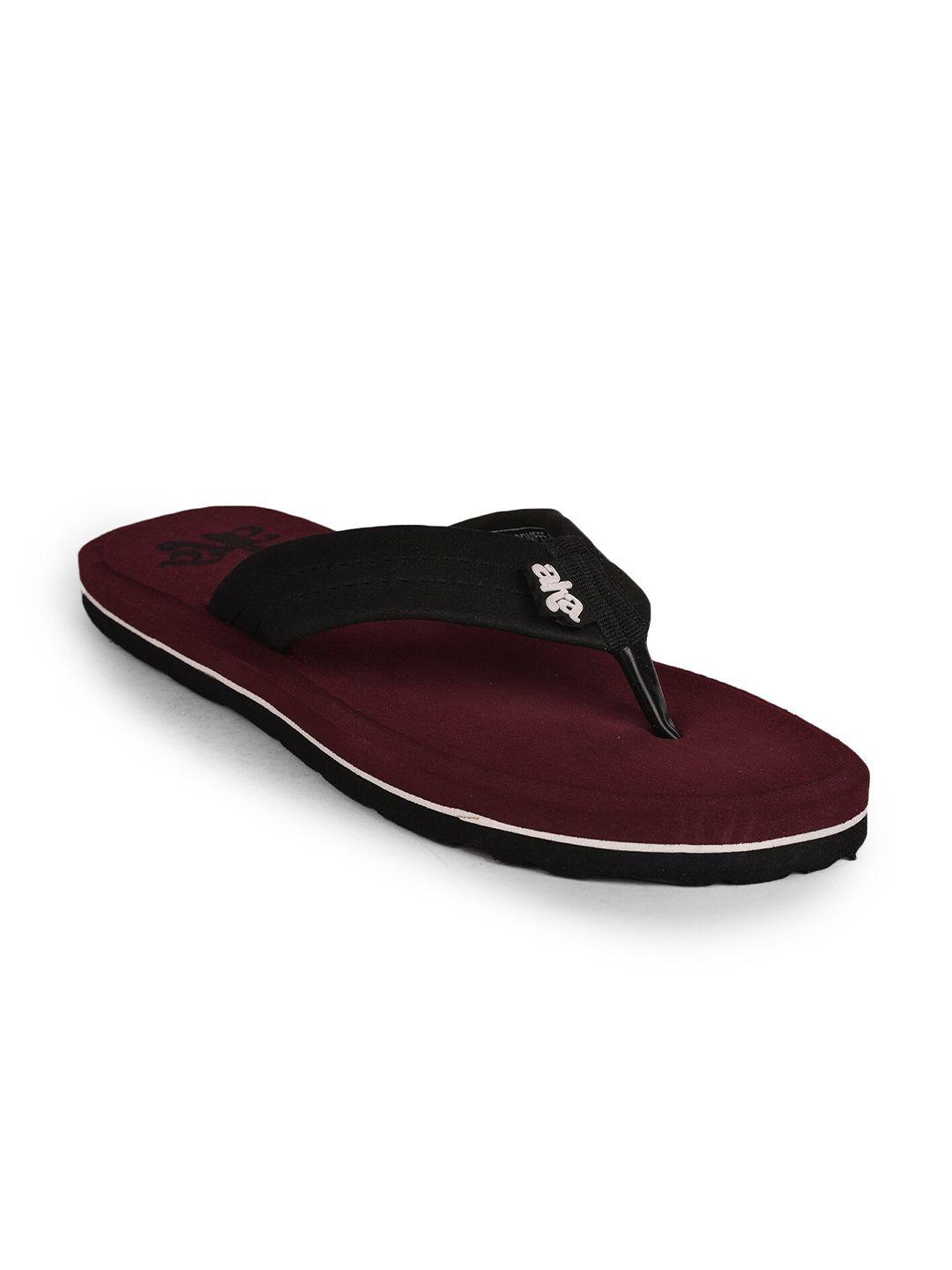 liberty men maroon & black slip-on flip-flops