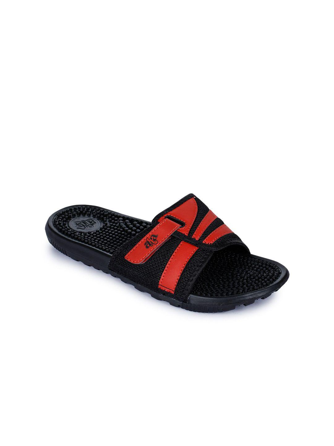 liberty men red & black printed rubber sliders