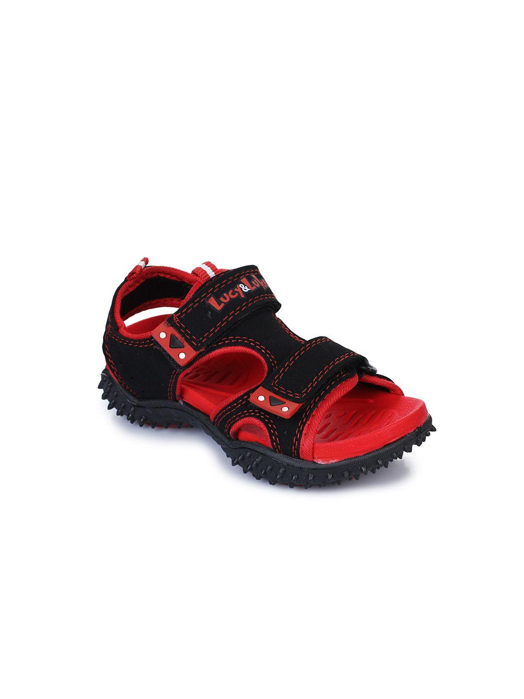 liberty unisex kids black & red comfort sandals