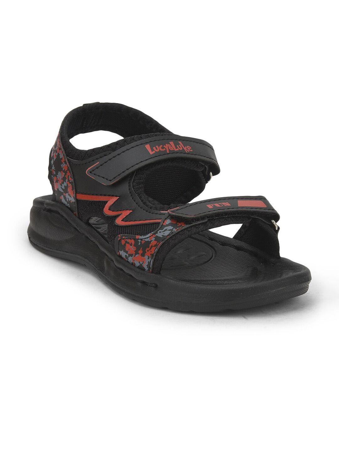 liberty unisex kids black & red comfort sandals