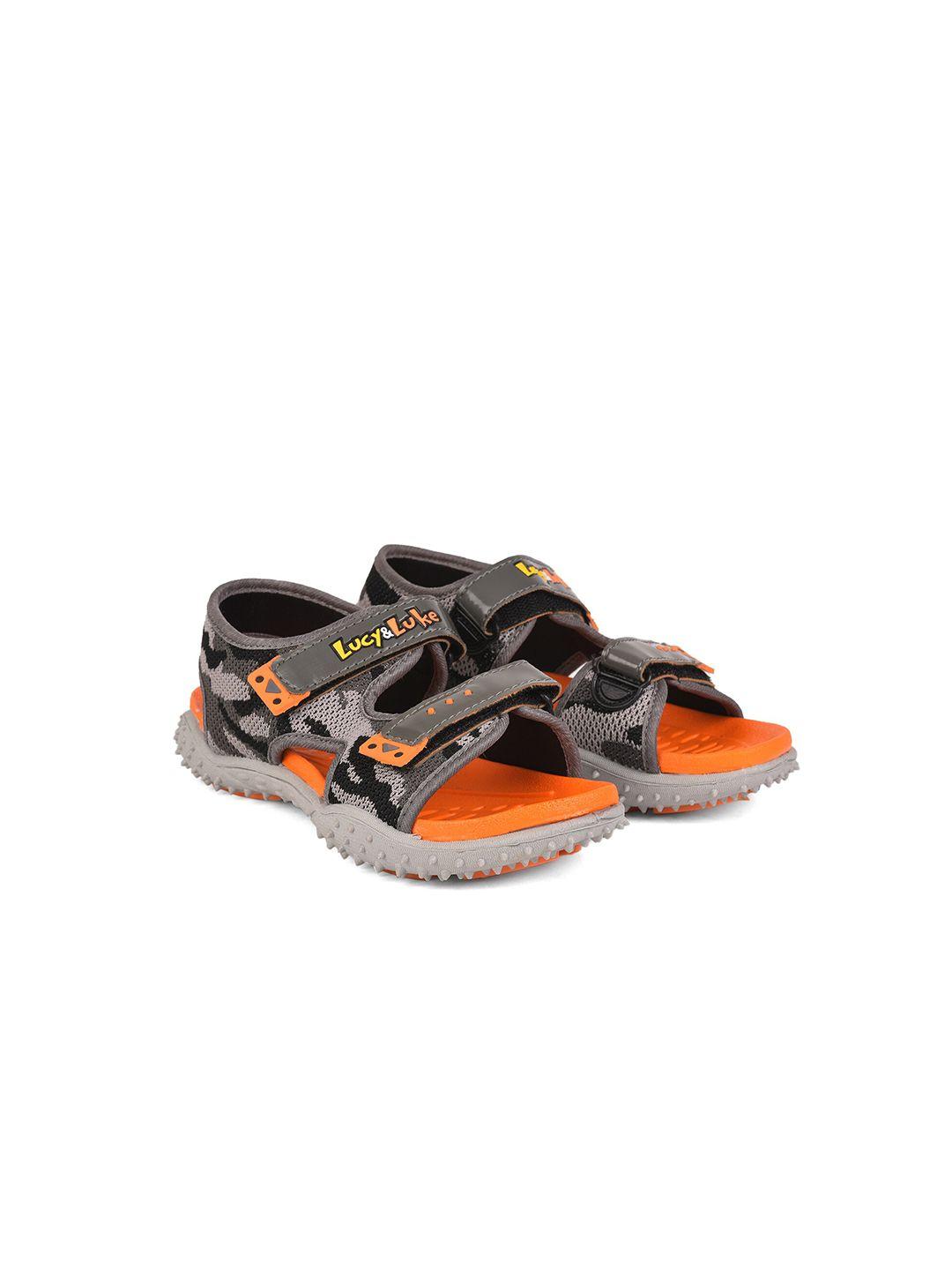 liberty unisex kids orange & grey comfort sandals