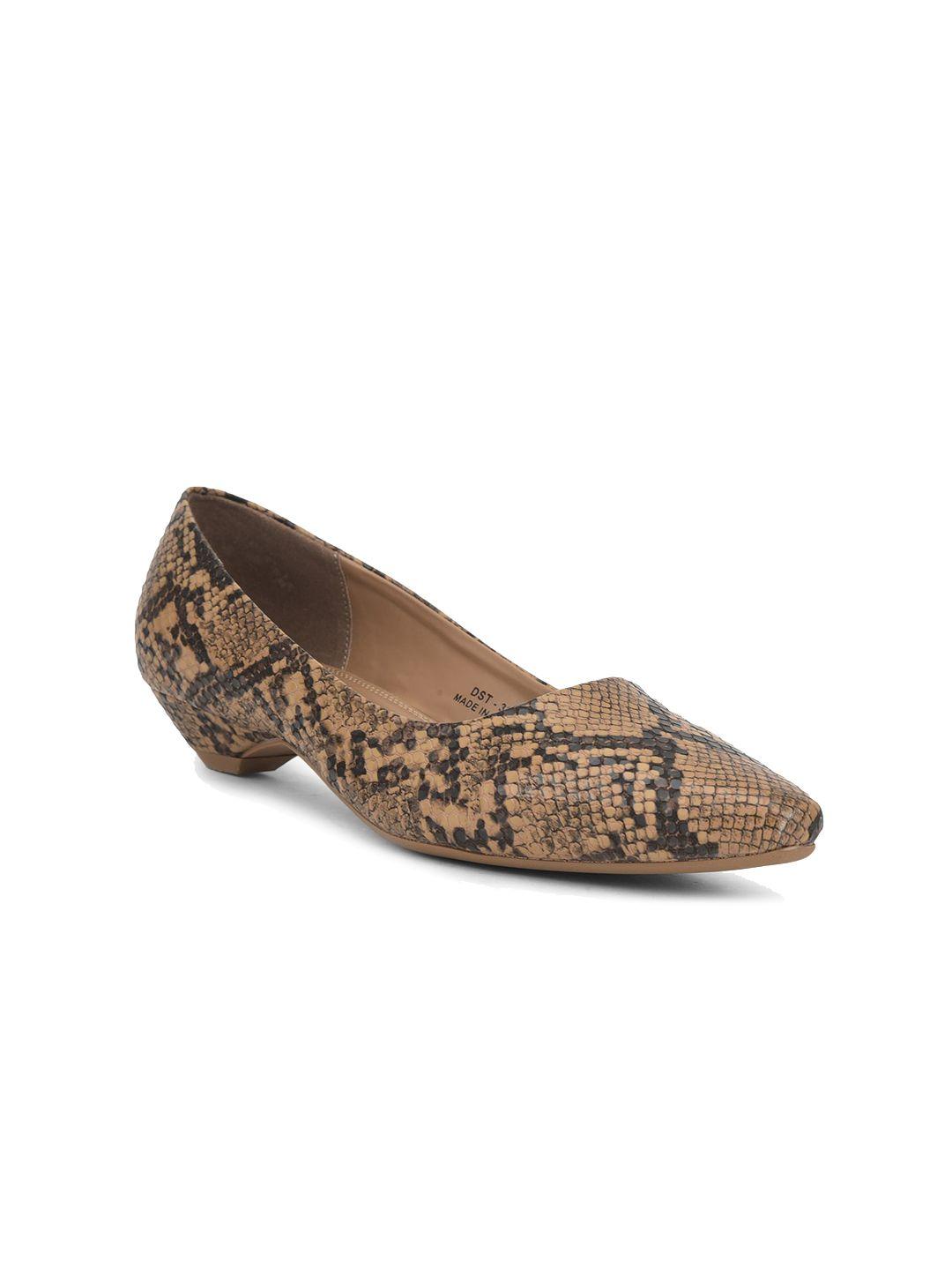 liberty women beige printed textured slip on ballerinas flats