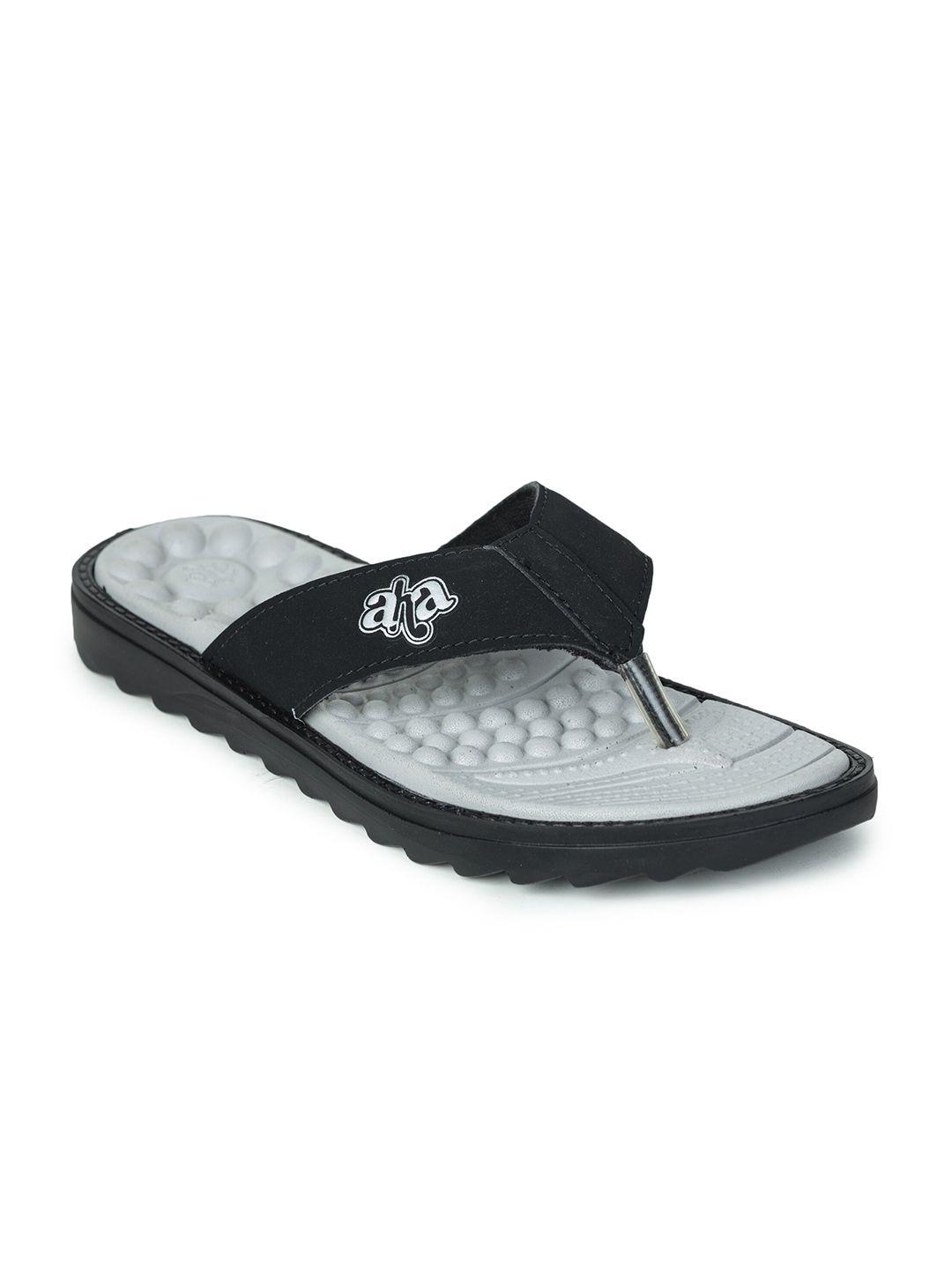 liberty women grey & black rubber thong flip-flops