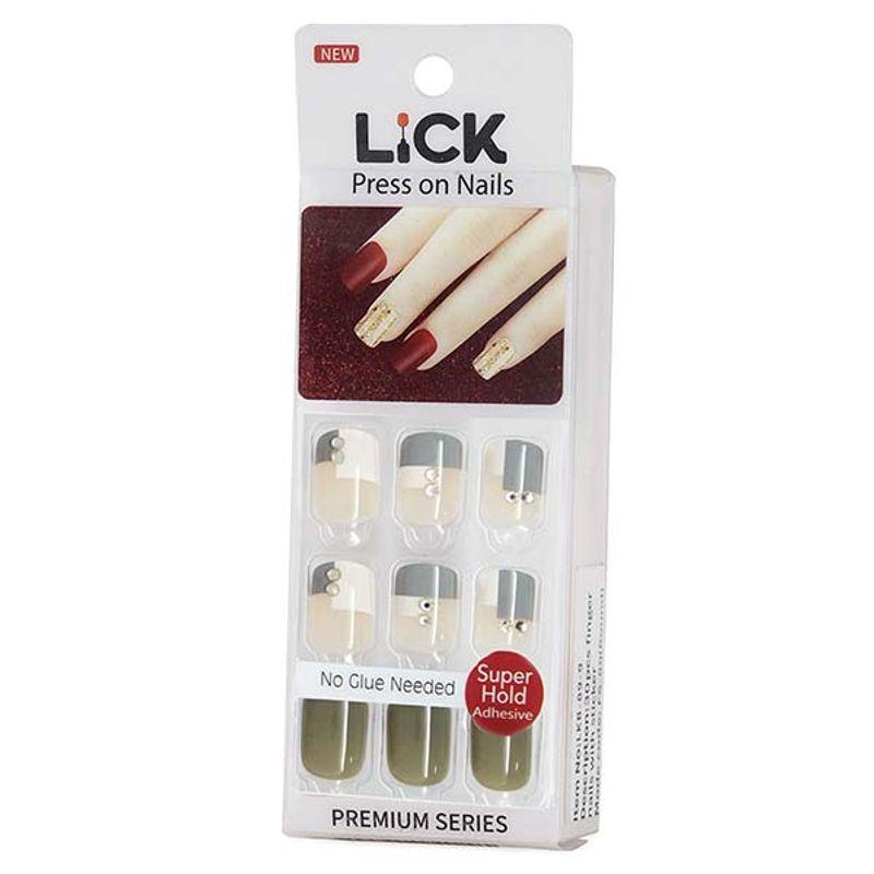 lick acrylic reusable press on nails with application kit