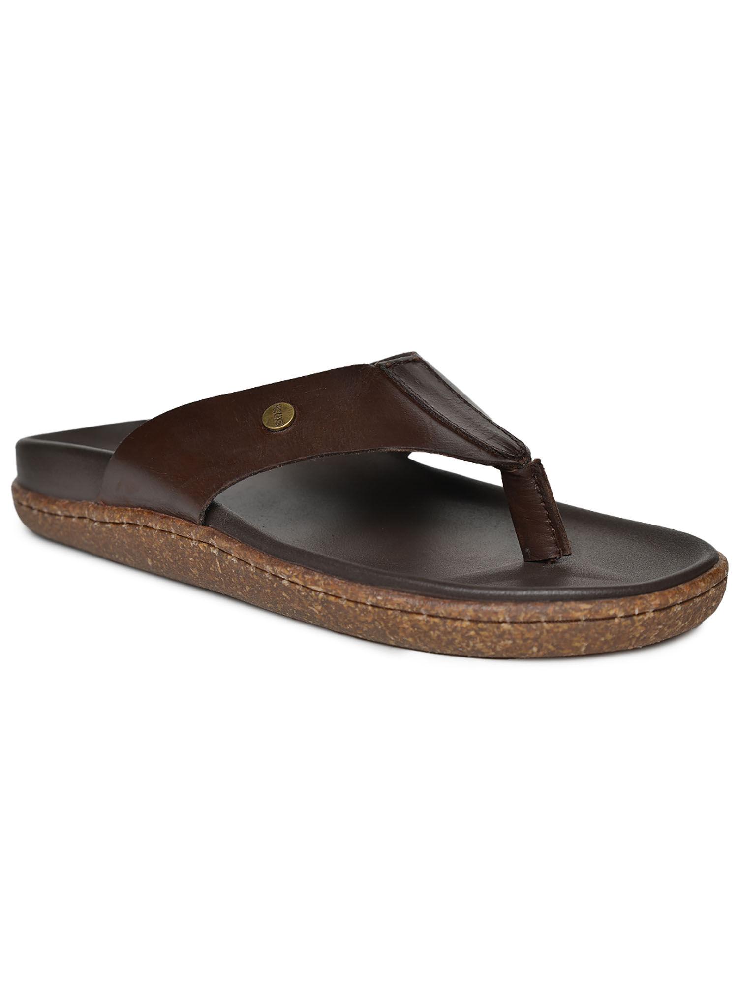 lifan new natural leather casual sandal chappal brown