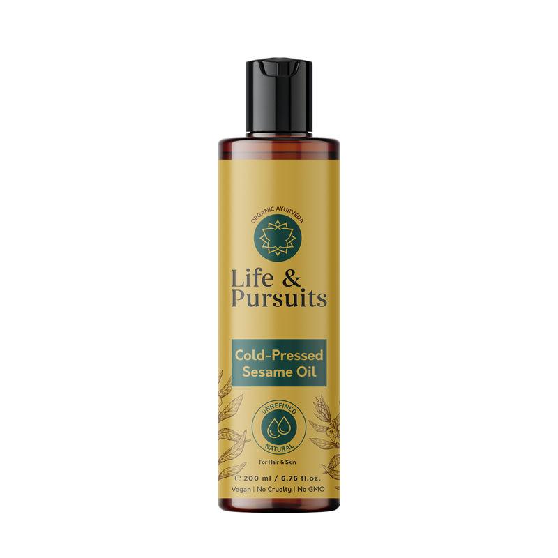 life & pursuits cold-pressed unrefined sesame oil for skin & hair