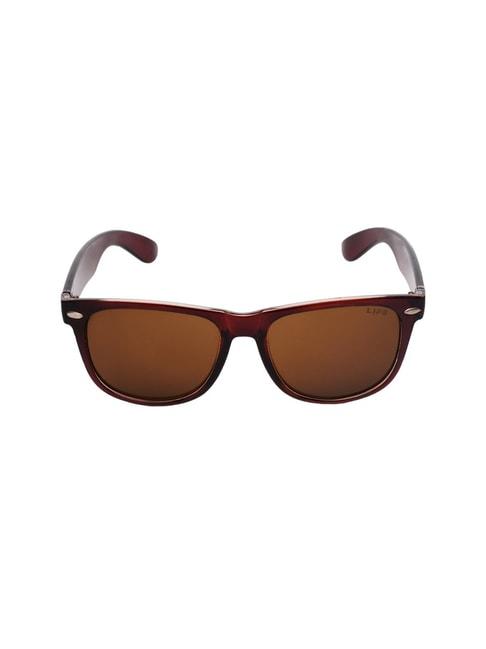 life maroon square sunglasses for men