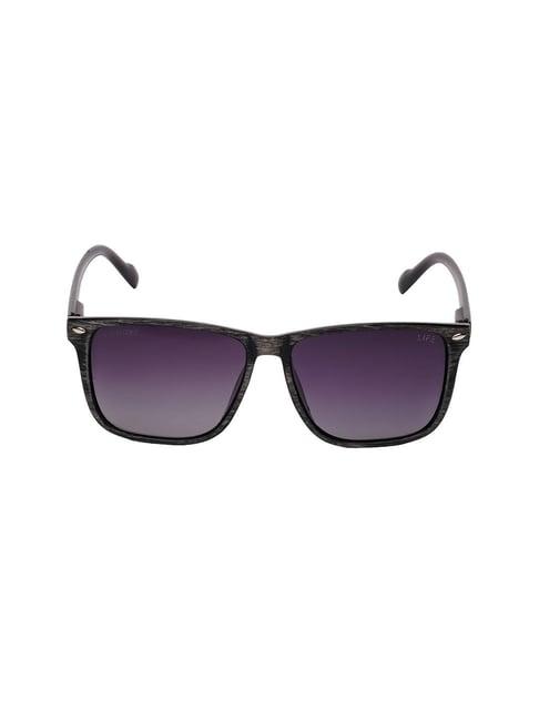 life grey rectangular sunglasses for men