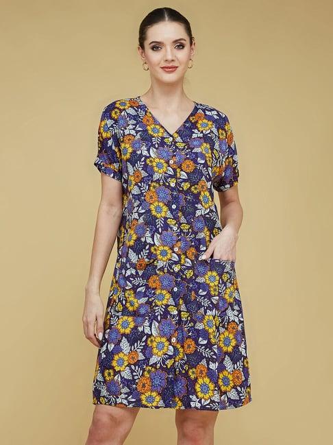 life with pockets multicolor floral print a line dress