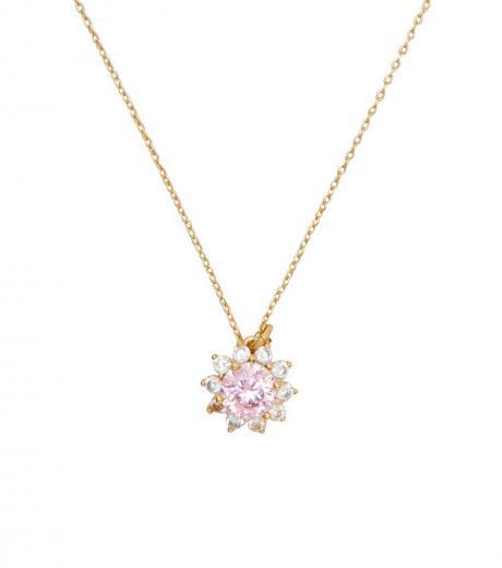 ligh pink floral pendant necklace