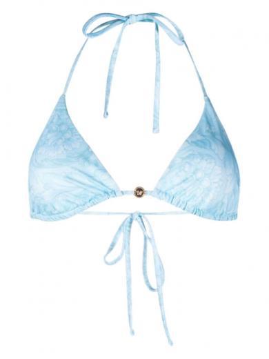light blue barocco print bikini top
