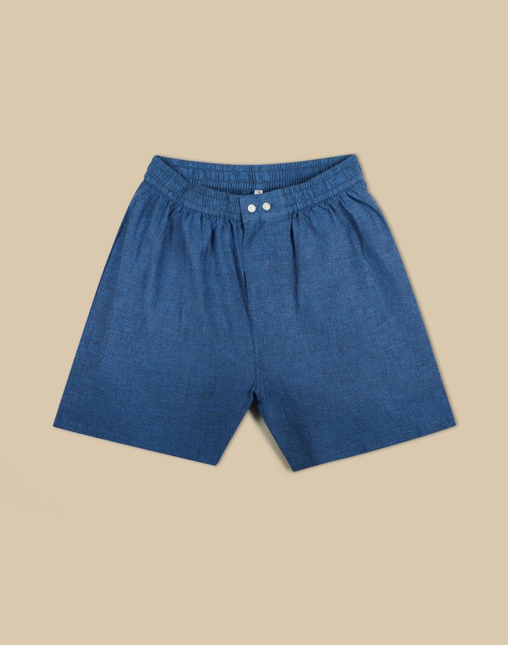 light blue cotton boxer shorts