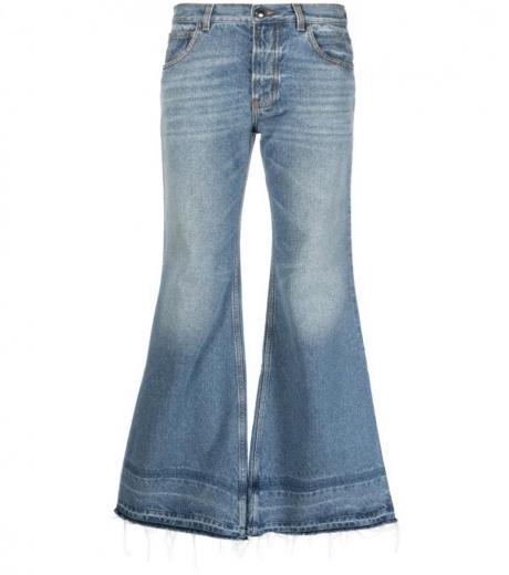 light blue flare leg denim jeans